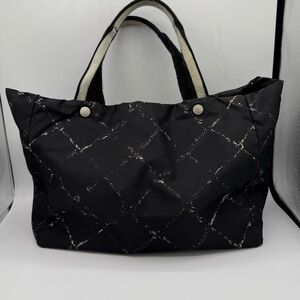 Chanel Travel Line Nylon Tote Bag – Authentic - Black/White – Very Good